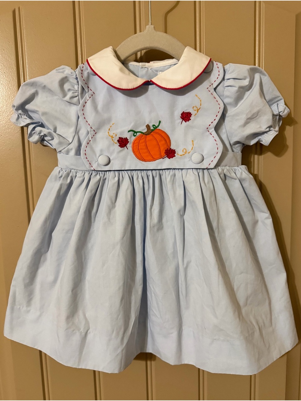 Fall Pumpkin Apple 2in1 Appliqué Girls' Halloween Dress by Petite Ami 6 mos NEW!